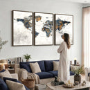 World Map Wall Art Canvas Print for Office Wall Decor