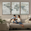 Neutral Vintage World Map Canvas Wall Art Print, Classic Map by MyGreatCanvas | Canvas Wall Art Prints | Photo Prints & Wall Decor