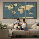 Minimal Vintage World Map Canvas Wall Art Print, Neutral by MyGreatCanvas | Canvas Wall Art Prints | Photo Prints & Wall Decor