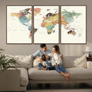 Framed World Map Wall Art Canvas Print for Living Room and by MyGreatCanvas | Canvas Wall Art Prints | Photo Prints & Wall Decor