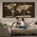 Colorful World Map Canvas Wall Art with Landmarks – Framed by MyGreatCanvas | Canvas Wall Art Prints | Photo Prints & Wall Decor