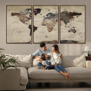 Neutral Watercolor World Map Canvas Wall Art – Framed Earth by MyGreatCanvas | Canvas Wall Art Prints | Photo Prints & Wall Decor