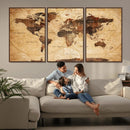 Modern Red and Gray World Map Canvas Print – Framed Wall Art by MyGreatCanvas | Canvas Wall Art Prints | Photo Prints & Wall Decor