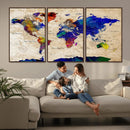 Colorful World Map Canvas Wall Art – Abstract Watercolor Map by MyGreatCanvas | Canvas Wall Art Prints | Photo Prints & Wall Decor