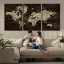 Blue World Map Canvas Wall Art – Framed Modern Travel Map by MyGreatCanvas | Canvas Wall Art Prints | Photo Prints & Wall Decor