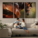 Majestic Brown Horse Wall Art Canvas Print – Framed