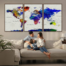 Vintage World Map Canvas Wall Art – Framed Travel Map with by MyGreatCanvas | Canvas Wall Art Prints | Photo Prints & Wall Decor