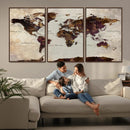 World Map Canvas Triptych – Colorful Global Wall Art for by MyGreatCanvas | Canvas Wall Art Prints | Photo Prints & Wall Decor