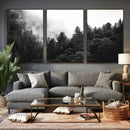 Black White Forest Wall Art Canvas Print, Misty Pine Tree by MyGreatCanvas | Canvas Wall Art Prints | Photo Prints & Wall Decor