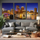 Boston Wall Art Canvas Print, Boston City Downtown Night by MyGreatCanvas | Canvas Wall Art Prints | Photo Prints & Wall Decor