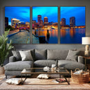 Boston Wall Art Canvas Print, Boston City Downtown Night by MyGreatCanvas | Canvas Wall Art Prints | Photo Prints & Wall Decor