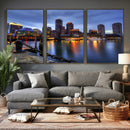 Boston Wall Art Canvas Print, Boston City Downtown Night by MyGreatCanvas | Canvas Wall Art Prints | Photo Prints & Wall Decor