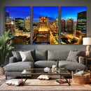 Chicago Wall Art Canvas Print - Chicago City Downtown Night by MyGreatCanvas | Canvas Wall Art Prints | Photo Prints & Wall Decor
