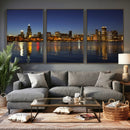 Chicago Wall Art Canvas Print - Chicago City Downtown Night by MyGreatCanvas | Canvas Wall Art Prints | Photo Prints & Wall Decor