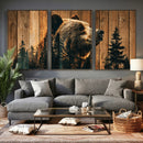 Rustic Bear Wall Art Canvas Print – Woodland Wildlife by MyGreatCanvas | Canvas Wall Art Prints | Photo Prints & Wall Decor