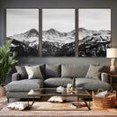 Black and White Mountain Wall Art Canvas Print, Snowy Alpine by MyGreatCanvas | Canvas Wall Art Prints | Photo Prints & Wall Decor