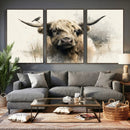 Abstract Highland Cow Wall Art Canvas Print, Rustic Farm by MyGreatCanvas | Canvas Wall Art Prints | Photo Prints & Wall Decor