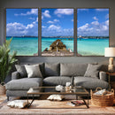 Caribbean Ocean Pier Seascape Wall Art Canvas Print, by MyGreatCanvas | Canvas Wall Art Prints | Photo Prints & Wall Decor