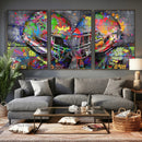 Graffiti Football Helmets Wall Art Canvas Print, Urban by MyGreatCanvas | Canvas Wall Art Prints | Photo Prints & Wall Decor