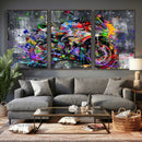 Graffiti Motorcycle Wall Art Canvas Print, Urban Street Art by MyGreatCanvas | Canvas Wall Art Prints | Photo Prints & Wall Decor