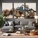 Wood Style Mountain Wall Art Canvas Print, Layered Wood by MyGreatCanvas | Canvas Wall Art Prints | Photo Prints & Wall Decor