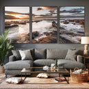 Rocky Coast Ocean Sunset Wall Art Canvas Print, Dramatic by MyGreatCanvas | Canvas Wall Art Prints | Photo Prints & Wall Decor