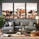 Texas Longhorn Cattle Wall Art Canvas Print, Sepia Western by MyGreatCanvas | Canvas Wall Art Prints | Photo Prints & Wall Decor