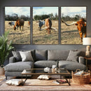 Texas Longhorn Wall Art Canvas Print, Western Ranch Cattle by MyGreatCanvas | Canvas Wall Art Prints | Photo Prints & Wall Decor