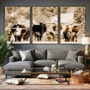 Western Longhorn Herd Wall Art Canvas Print, Sepia Texas by MyGreatCanvas | Canvas Wall Art Prints | Photo Prints & Wall Decor