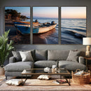 Coastal Fishing Boats Wall Art Canvas Print, Sunset Beach by MyGreatCanvas | Canvas Wall Art Prints | Photo Prints & Wall Decor