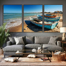 Coastal Fishing Boats Wall Art Canvas Print, Sunset Beach by MyGreatCanvas | Canvas Wall Art Prints | Photo Prints & Wall Decor
