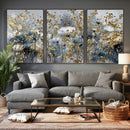 Abstract Floral Wall Art Canvas Print – Gold and Blue by MyGreatCanvas | Canvas Wall Art Prints | Photo Prints & Wall Decor
