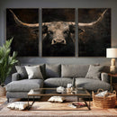 Vintage Longhorn Bull Wall Art Canvas Print – Rustic Western by MyGreatCanvas | Canvas Wall Art Prints | Photo Prints & Wall Decor