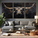Abstract Longhorn Bull Wall Art Canvas Print – Rustic by MyGreatCanvas | Canvas Wall Art Prints | Photo Prints & Wall Decor