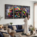 Graffiti American Football Helmet Street Art Wall Art Canvas