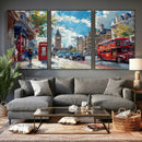 London Street Canvas Wall Art — Big Ben Red Bus Print | Oil by MyGreatCanvas | Canvas Wall Art Prints | Photo Prints & Wall Decor