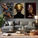 Luxury Fashion Wall Art Canvas Print Set of 3, Gold Jewelry by MyGreatCanvas | Canvas Wall Art Prints | Photo Prints & Wall Decor