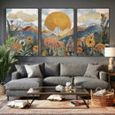 Boho Mountain Landscape Large Wall Art, Horizontal Gold by MyGreatCanvas | Canvas Wall Art Prints | Photo Prints & Wall Decor