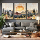 Boho Mountain Landscape Large Wall Art, Horizontal Gold by MyGreatCanvas | Canvas Wall Art Prints | Photo Prints & Wall Decor