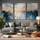 Blue Gold Abstract Large Framed Canvas Wall Art, Modern by MyGreatCanvas | Canvas Wall Art Prints | Photo Prints & Wall Decor
