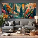 Colorful Japanese Landscape Print: Maximalist Panoramic Wall by MyGreatCanvas | Canvas Wall Art Prints | Photo Prints & Wall Decor