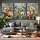 Vintage Birds and Flowers Wall Art Canvas Print, Botanical by MyGreatCanvas | Canvas Wall Art Prints | Photo Prints & Wall Decor