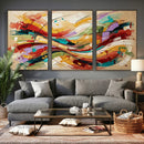 Geometric Abstract Wall Art Canvas Print, Orange Blue by MyGreatCanvas | Canvas Wall Art Prints | Photo Prints & Wall Decor
