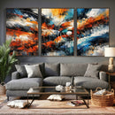Geometric Abstract Wall Art Canvas Print, Orange Blue by MyGreatCanvas | Canvas Wall Art Prints | Photo Prints & Wall Decor