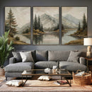 Vintage Mountain Landscape Wall Art Canvas Print Set, Rustic by MyGreatCanvas | Canvas Wall Art Prints | Photo Prints & Wall Decor
