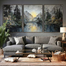 Drip Style Forest Lake Gold Art — Abstract Expressionist by MyGreatCanvas | Canvas Wall Art Prints | Photo Prints & Wall Decor