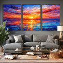 Colorful Knife Ocean Sunset Canvas — Orange Pink Teal by MyGreatCanvas | Canvas Wall Art Prints | Photo Prints & Wall Decor