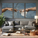 Funny Bathroom Canvas Wall Art, Michelangelo Creation of by MyGreatCanvas | Canvas Wall Art Prints | Photo Prints & Wall Decor