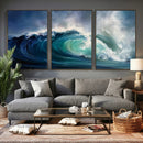 Ocean Wave Canvas Wall Art, Dramatic Teal Blue Seascape Oil by MyGreatCanvas | Canvas Wall Art Prints | Photo Prints & Wall Decor
