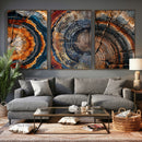 Tree Ring Canvas Wall Art, Wood Cross Section Triptych by MyGreatCanvas | Canvas Wall Art Prints | Photo Prints & Wall Decor